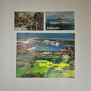 Walt Disney World Preview Edition Promotional Brochure & Post Cards 1970s